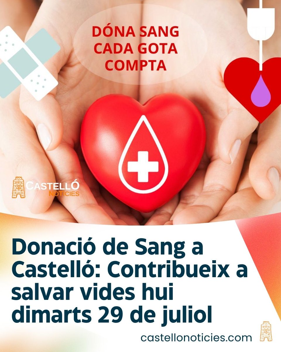 Castelló Notícies (@castellonoti) on Twitter photo Donació de Sang a Castelló: Contribueix a salvar vides hui dimarts 29 de juliol castellonoticies.com/donacio-de-san… via <a href="/castellonoti/">Castelló Notícies</a> | La informació del Castelló més llarg que redó! Donació de Sang a Castelló: Contribueix a salvar vides hui dimarts 29 de juliol castellonoticies.com/donacio-de-san… via <a href="/castellonoti/">Castelló Notícies</a> | La informació del Castelló més llarg que redó!