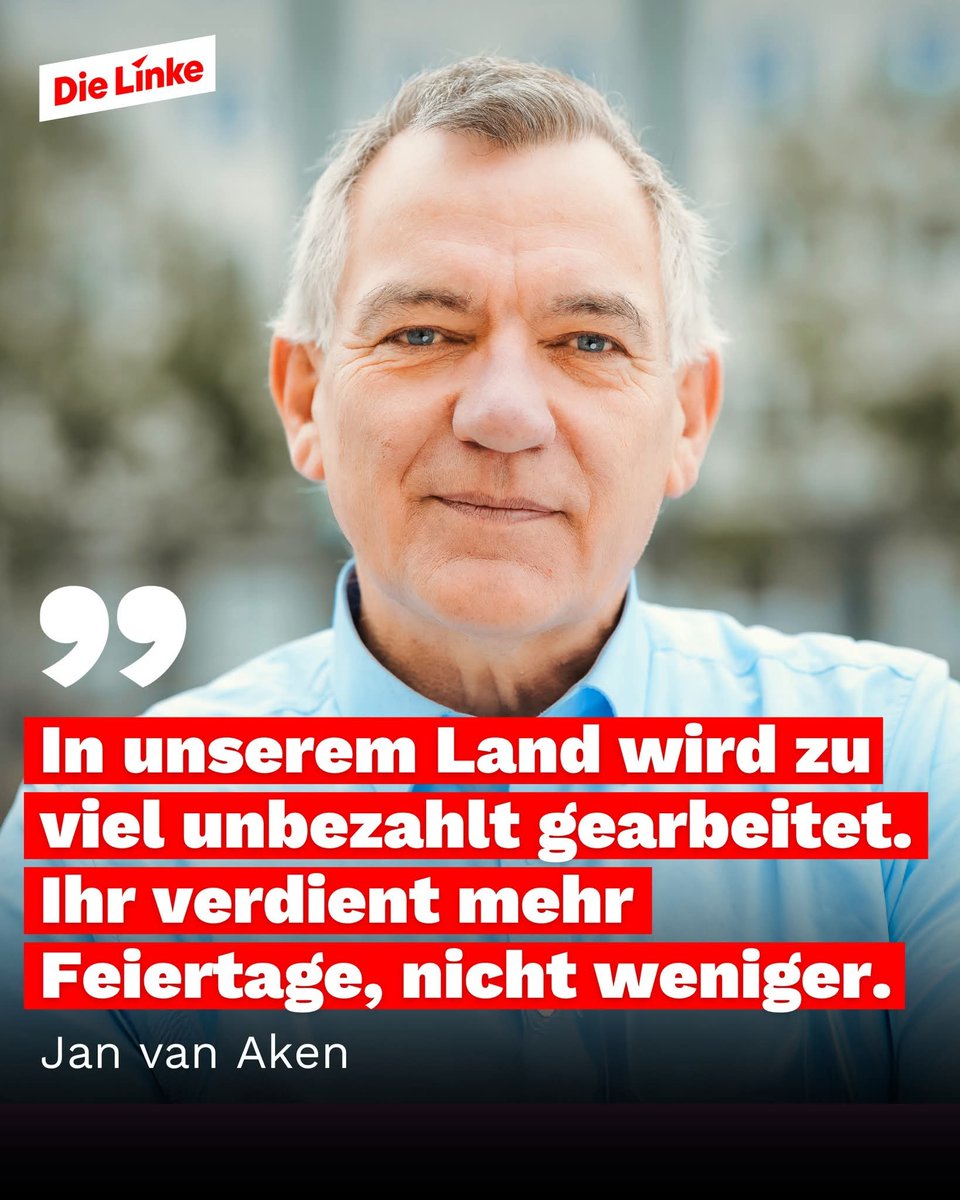 Thomas Wipper (@wipperthomas) on Twitter photo "In unserem Land wird zu viel unbezahlt gearbeitet. Ihr verdient mehr Feiertage, nicht weniger." <a href="/jan_vanaken/">Jan van Aken</a> <a href="/dielinkebt/">Die Linke im Bundestag</a> <a href="/dieLinke/">Die Linke</a> "In unserem Land wird zu viel unbezahlt gearbeitet. Ihr verdient mehr Feiertage, nicht weniger." <a href="/jan_vanaken/">Jan van Aken</a> <a href="/dielinkebt/">Die Linke im Bundestag</a> <a href="/dieLinke/">Die Linke</a>