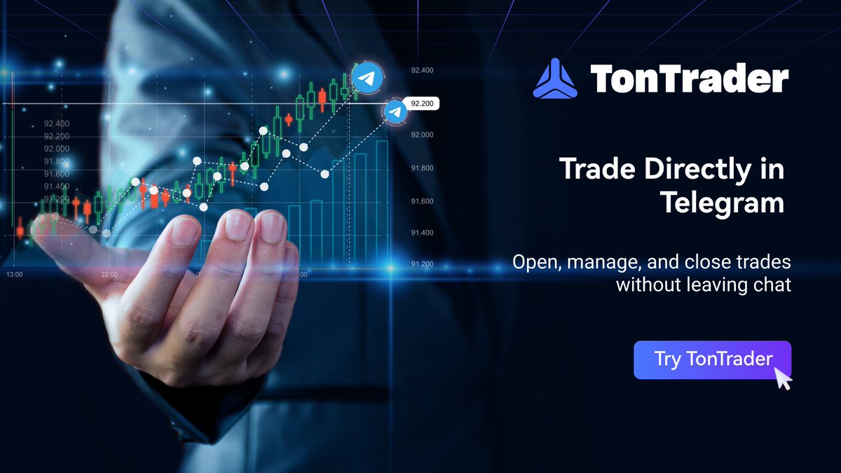 Telegram is now your trading terminal.

With TonTrader, you can open, manage, and close real crypto trades - without leaving chat.

Practice with DOLLR. Trade with USDT. Withdraw with ease.

→ Try it now inside Telegram: t.me/TonTraderCrypt…