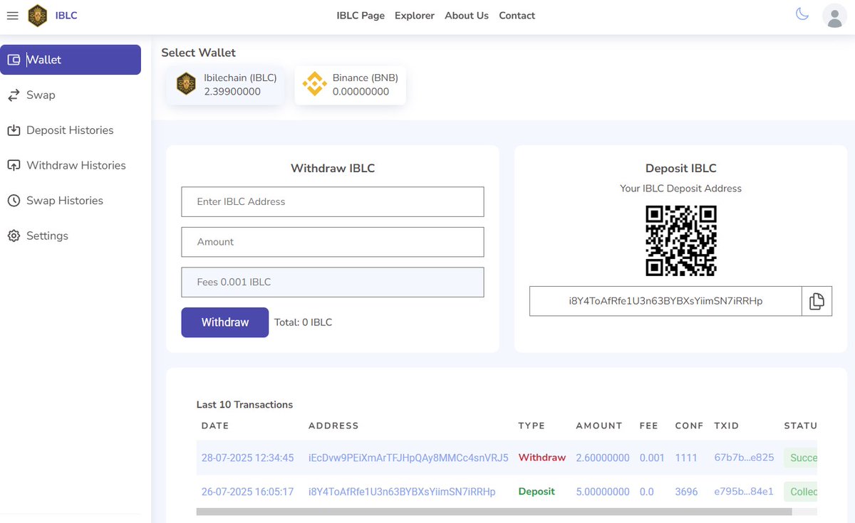 We have finished testing the Ibilexchange where you can access the IbileChain token $IBLC . Countdown started on the homepage for the launch on July 31st.  Please note that all what we have done is done independently by the team without any funding from anyone , no Venture