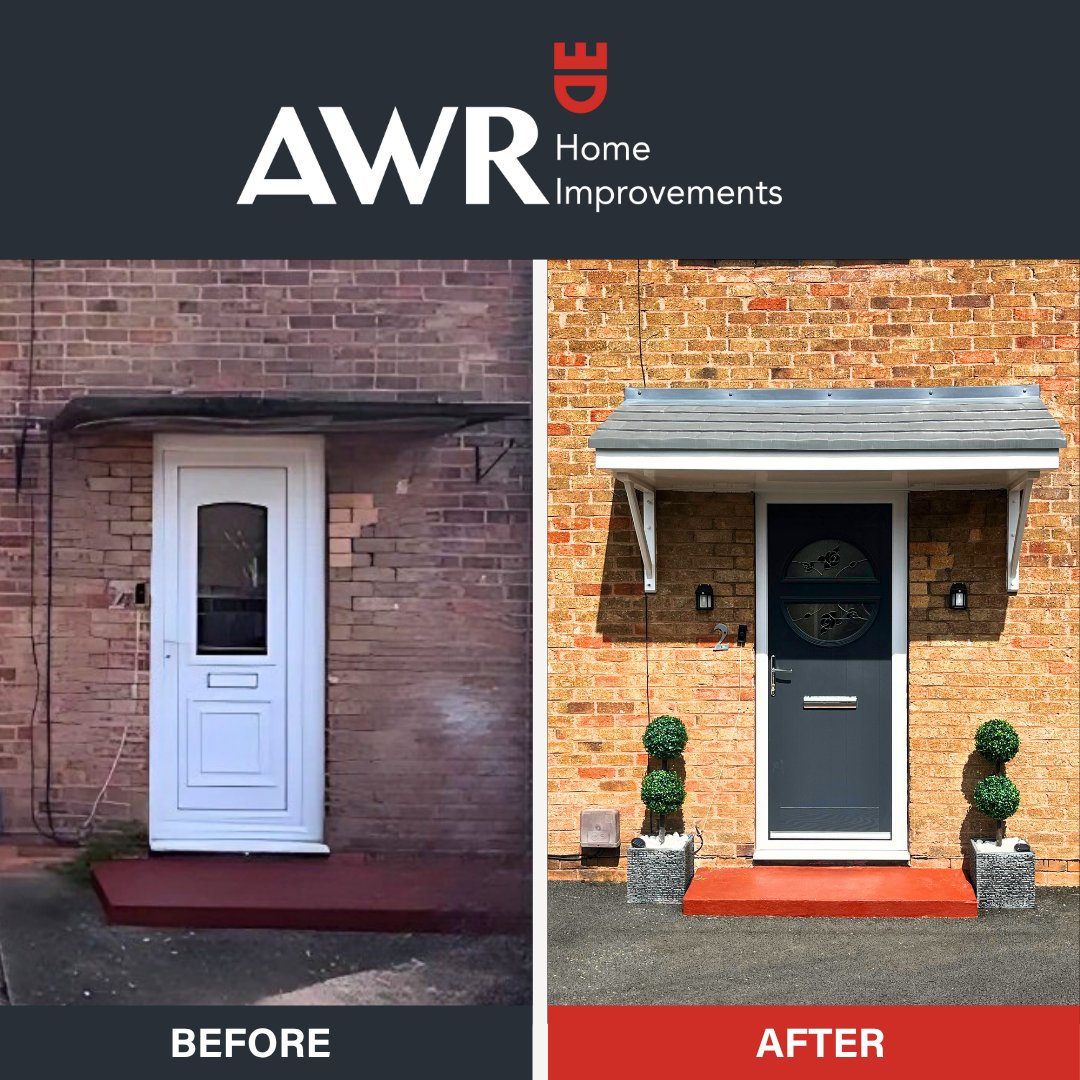 ARoofline's tweet image. Discover the stunning impact a new door and canopy can have on your home&apos;s curb appeal and security! 🚪✨ Transform your entrance with a simple upgrade that can make a big difference. #HomeRenovation #CurbAppeal #SecurityUpgrade