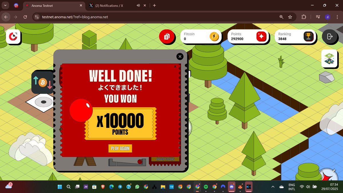 How I earned 306500 Points on <a href="/anoma/">Anoma</a>
in less than 5days 

- good Fitcoin management 
- best in winning Betflip 
- Garapon utilization 

you need to realize that Fitcoin is basically your gas fee  everything you need to do must or will work because you have fitcoin 

How to manage
