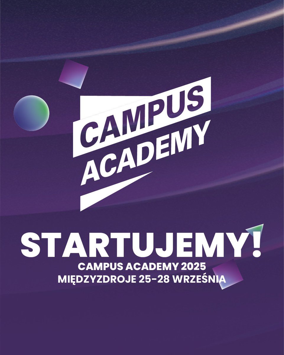 To już oficjalne! 📣

Startujemy z Campus Academy w Międzyzdrojach od 25 do 28 września 🚀 

Oprócz spotkań, warsztatów i dyskusji, stawiamy na dialog – chcemy usłyszeć Wasze głosy, poznać Wasze pomysły i razem współtworzyć przyszłość Campusu.

Dołączcie do nas we wrześniu 🤩