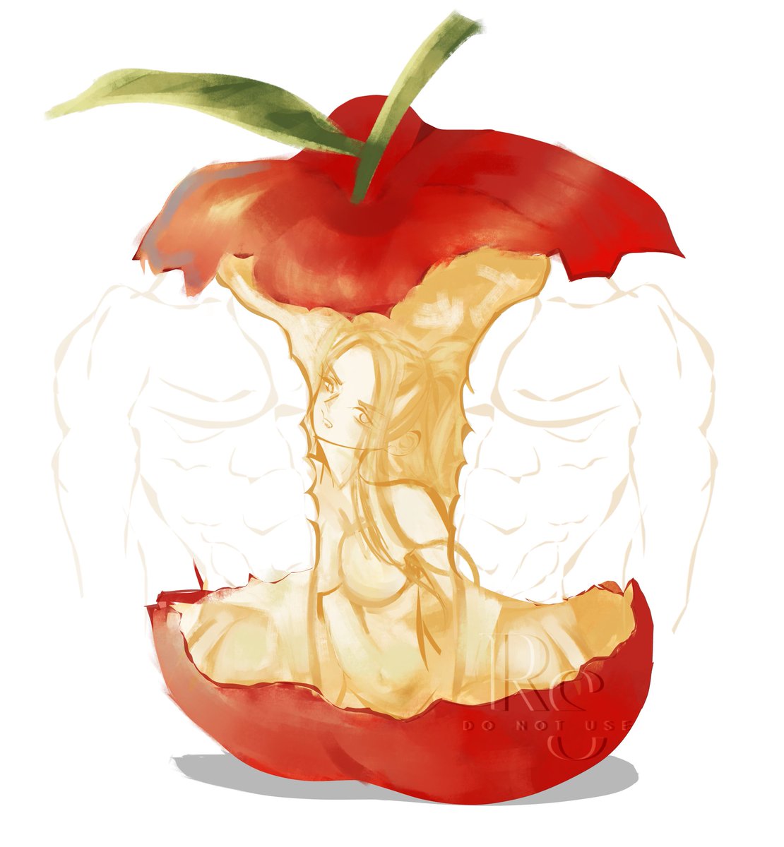 Joining the Apple trend 🍎 
Squished Mira against Abs. 
#KPOPDEMONHUNTERS 
#huntrixfanart 
#Applearttrend 
#ibispen 
#vgenartist