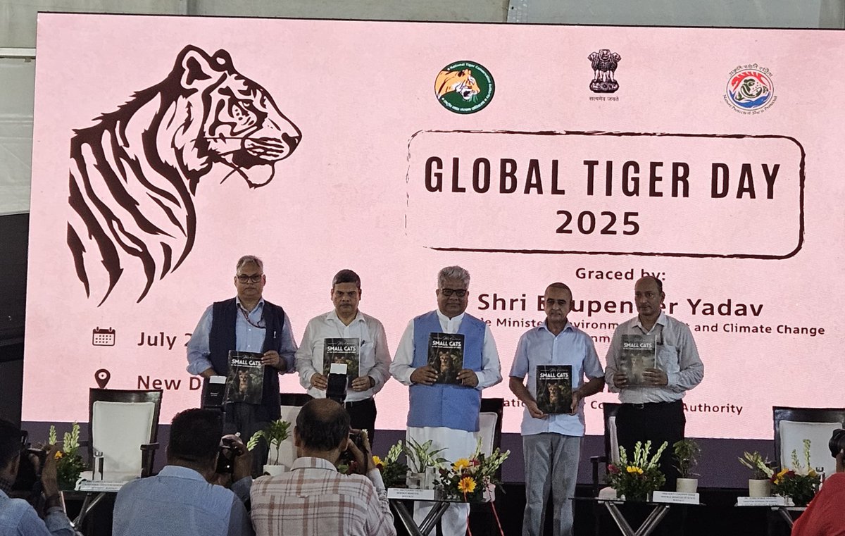 Wildlife Institute of India (@wii_india) on Twitter photo Honourable Minister for Environment Forests and Climate Change <a href="/byadavbjp/">Bhupender Yadav</a> Released on the occasion of #GlobalTigerDay, the NTCA–WII <a href="/ntca_india/">National Tiger Conservation Authority</a> <a href="/wii_india/">Wildlife Institute of India</a> report on “Small Cats in Tiger Landscapes of India” highlights the importance of conserving lesser-known carnivores. Aligned Honourable Minister for Environment Forests and Climate Change <a href="/byadavbjp/">Bhupender Yadav</a> Released on the occasion of #GlobalTigerDay, the NTCA–WII <a href="/ntca_india/">National Tiger Conservation Authority</a> <a href="/wii_india/">Wildlife Institute of India</a> report on “Small Cats in Tiger Landscapes of India” highlights the importance of conserving lesser-known carnivores. Aligned