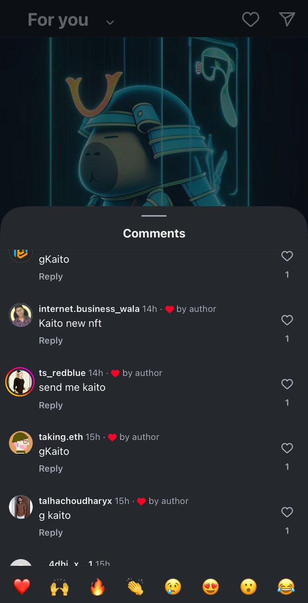 Kaito has started on Instagram kek 

Boss <a href="/0xFastLife/">𝗙𝗮𝘀𝘁𝗟𝗶𝗳𝗲</a> can we move to insta too

🤣🤣