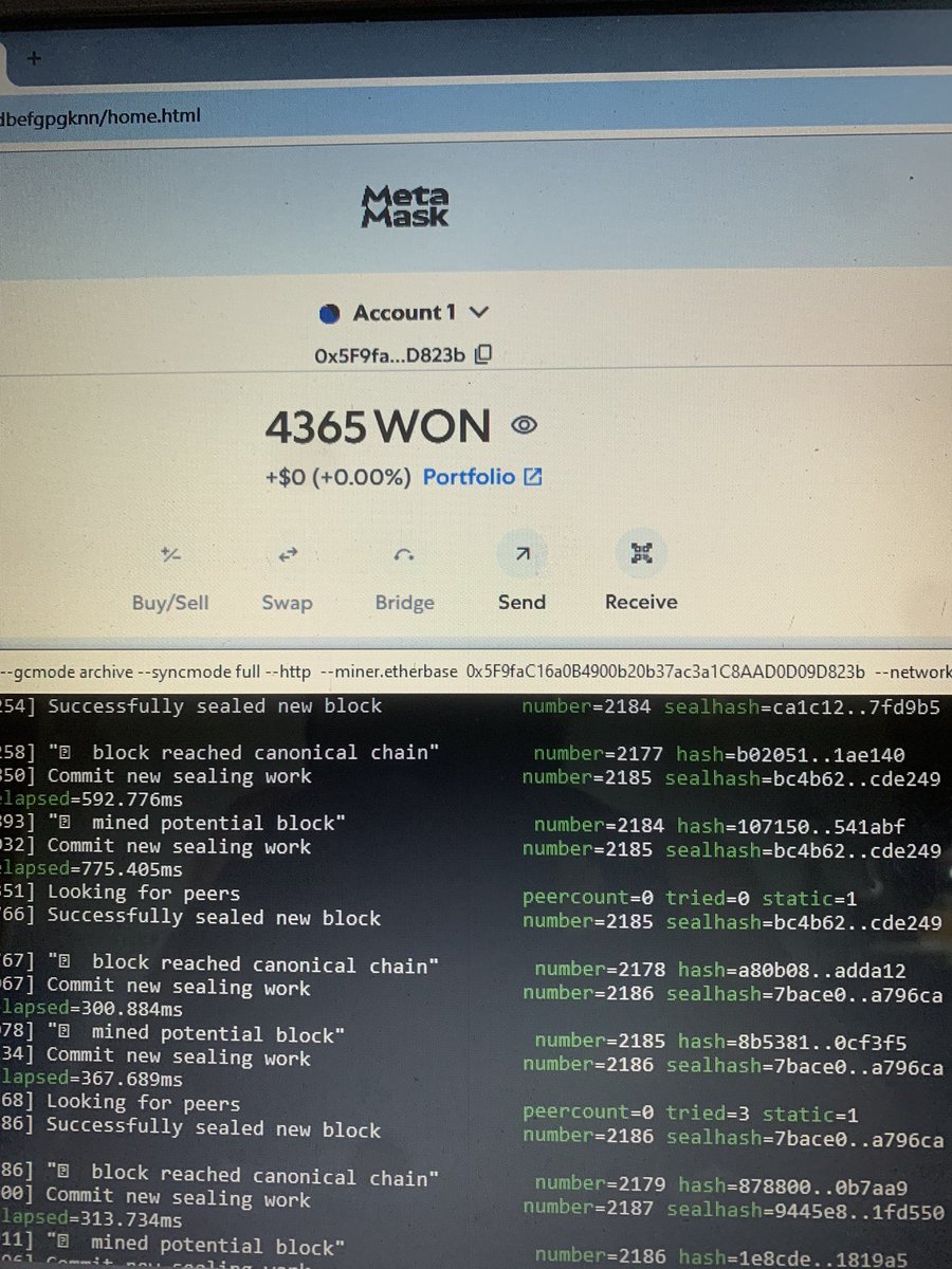 MinhHoaXYZ's tweet photo. chính thức con #wonnetwork vô chủ
ae lưu cấu hình mới trên ví metamask để vào block xem số dư hoặc chuyển coin
ở mục url trong phần thêm mạng won
ae set đường dẫn sau
http://127.0.0.1:8545
giao thức http chỉ hỗ trợ trên web pc thôi ae nhé https://t.co/Iu0HPFhVcD