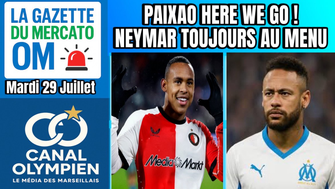 LA GAZETTE MERCATO OM Mardi 29 Juillet 2025 youtu.be/awpW-dSdPBE?si… via <a href="/YouTube/">YouTube</a> #TeamOM #MercatOM #Ligue1McDonalds #Mercato <a href="/Auba/">AUBA⚡️</a> <a href="/neymarjr/">Neymar Jr</a> <a href="/MedhiBenatia/">MBenatia5</a> <a href="/karimattab1/">Karim Attab</a> <a href="/Baylejacques1/">Bayle jacques</a> <a href="/raphfootball136/">RAPH FOOTBALL</a> <a href="/SupporterOfMars/">Supporter Of Marseille Officiel</a> <a href="/Franckifoot13/">Franckifoot Debrief Officiel</a> <a href="/Mordu2OM/">MORDU2LOM</a> <a href="/MassiliaZone/">Massilia Zone</a> <a href="/rf28238887/">Rf</a> <a href="/sebhfoot/">SEB-H-FOOT</a>