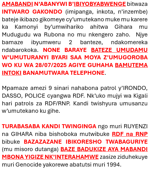 innosanta's tweet photo. AMABANDI N’ABANYWI B’IBIYOBYABWENGE bitwaza INTWARO GAKONDO (imipanga, inkota,...) bateje ikibazo gikomeye cy’umutekano mucye muri @Kamonyi @Rwandapolice @RwandaMoD @RIB_Rw  @rbarwanda @TV1Rwanda @btntvrwanda @flashfmrw @RwandaLocalGov @RwandaInterior @UrugwiroVillage #RwOT #RwOX https://t.co/KQRiaZ2lXK