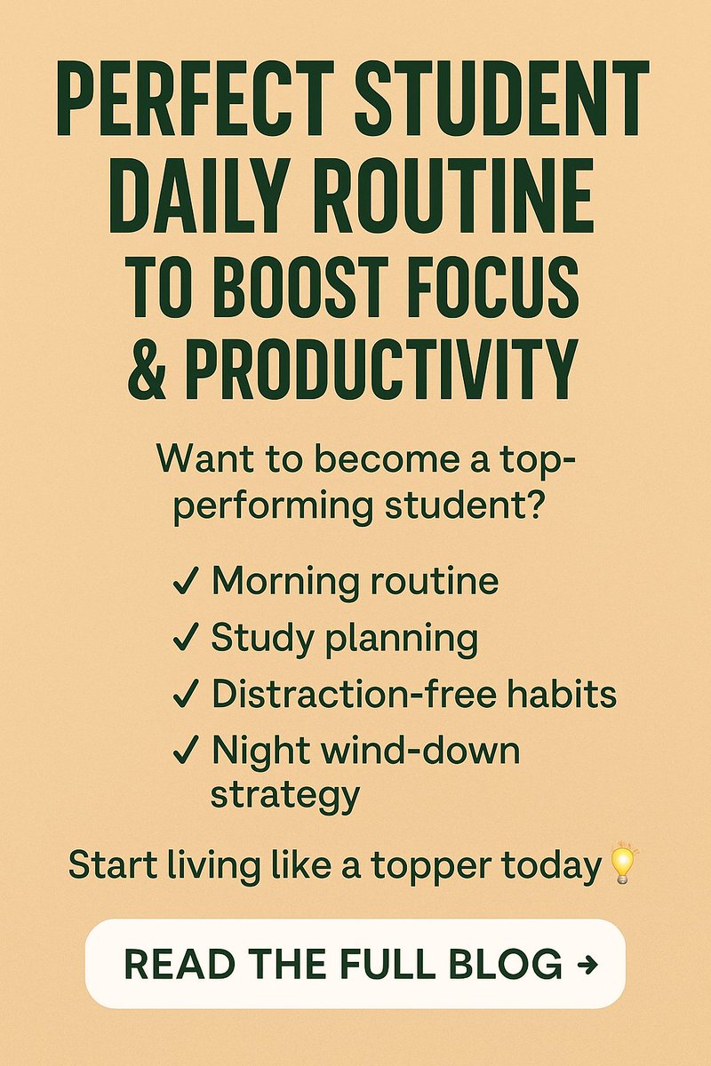 mr_abhi1822's tweet image. 🎯 Boost Your Focus with this science-backed student routine
🧠 Stay mentally sharp, physically active, and highly productive
🚀 Become the student who finishes more in less time
👉 Read now: hustelwithabhi.in/perfect-studen…
#StudentRoutine #StudyTips #FocusBoost
