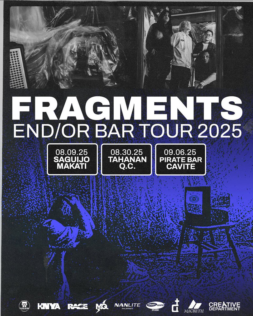END/OR BAR TOUR 2025
08.09 - Saguijo Makati
08.30 - Tahanan QC
09.06 - Pirate Bar QC 

See you!