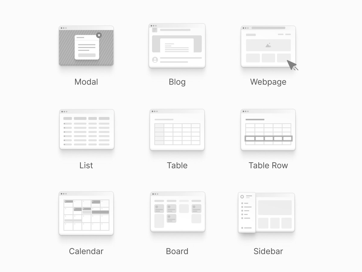 Layout Icons. Freshly made in
<a href="/figma/">Figma</a> - Shadows just hit differently in light mode.