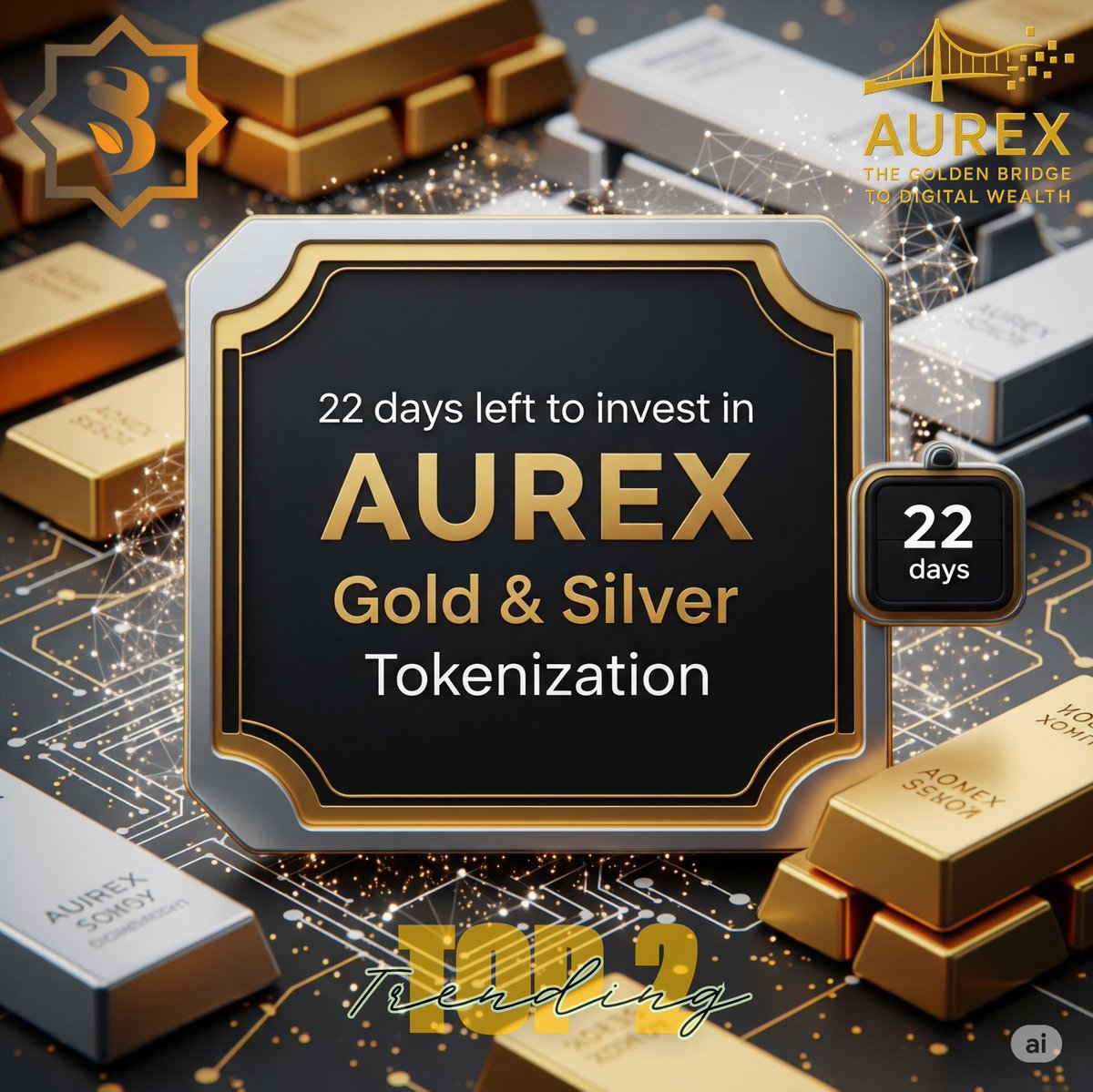 🚨 JUST 22 DAYS TO GO!

💰 436K+ SDA Invested
👥 1996+ Investors
🔥 Top 2 Trending

👑AUREX (ARX) – GOLD &amp; SILVER

Revolutionizing how gold &amp; silver are bought, sold &amp; traded!

Accessible. Transparent. Decentralized.

⏱️ Real-time tracking = full transparency
🌐 Global mission to