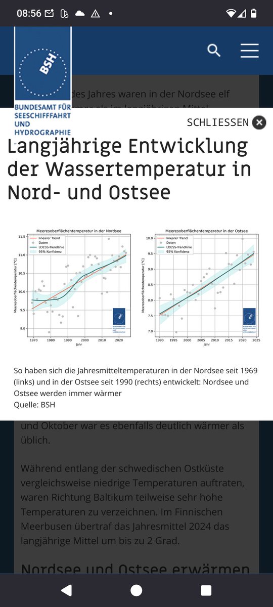 <a href="/readonly108/">readonly</a> Was heißt hier Theorie...?

Nordsee von 9,5° auf 11° in 50 Jahren
Ostsee von 7,5° auf 9,5° in 30 Jahren

Wasseroberflächentemperatur

Bundesamt für 
Seeschifffahrt und Hydrographie