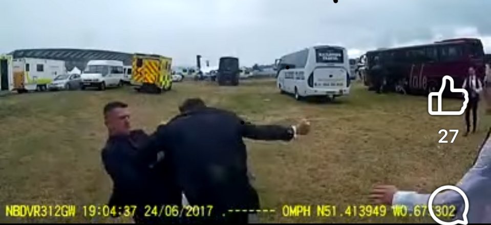 LouiseRawAuthor's tweet image. 2005: Tommy Robinson assaults cop who had tried to stop him attacking his own wife 
 2017: Robinson repeatedly punches man at Ascot 
2018:  Robinson punches man in Rome
2019: Robinson punches man in Portugal 
2025: Robinson at site of assault in St Pancras..
LOCK THE THUG UP!