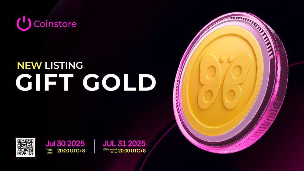Irreplacea84706's tweet image. Say hello to borderless, gold-backed payments.
Coinstore is listing $GIFT – a token designed for financial empowerment in underserved regions.
🪙 GIFT = 1mg of real gold
⏱Deposit &amp;amp; trade starts: July 30, 20:00 UTC+8
🔗Website: utribe.one
#Newlisting #Coinstore #GIFT