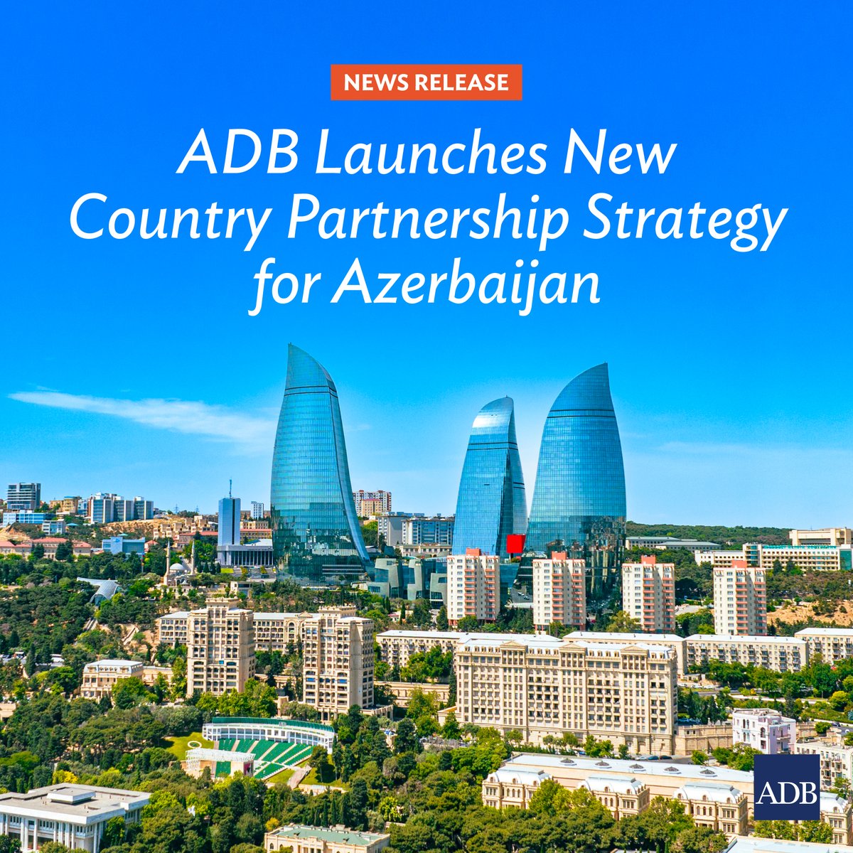 #ADBNews: ADB has launched a new Country Partnership Strategy for Azerbaijan  

The strategy will support green growth, boost private sector investments, and foster low-carbon connectivity and inclusive development: ow.ly/IxiF50WwvHR