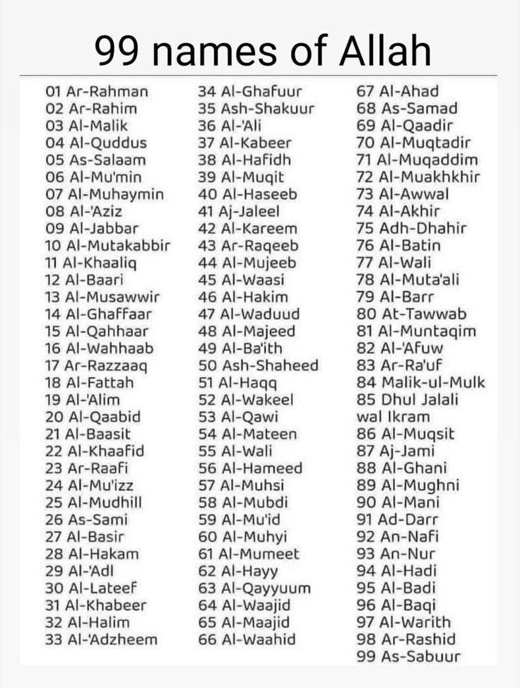 99 names of Allah, 99 ways to seek Him