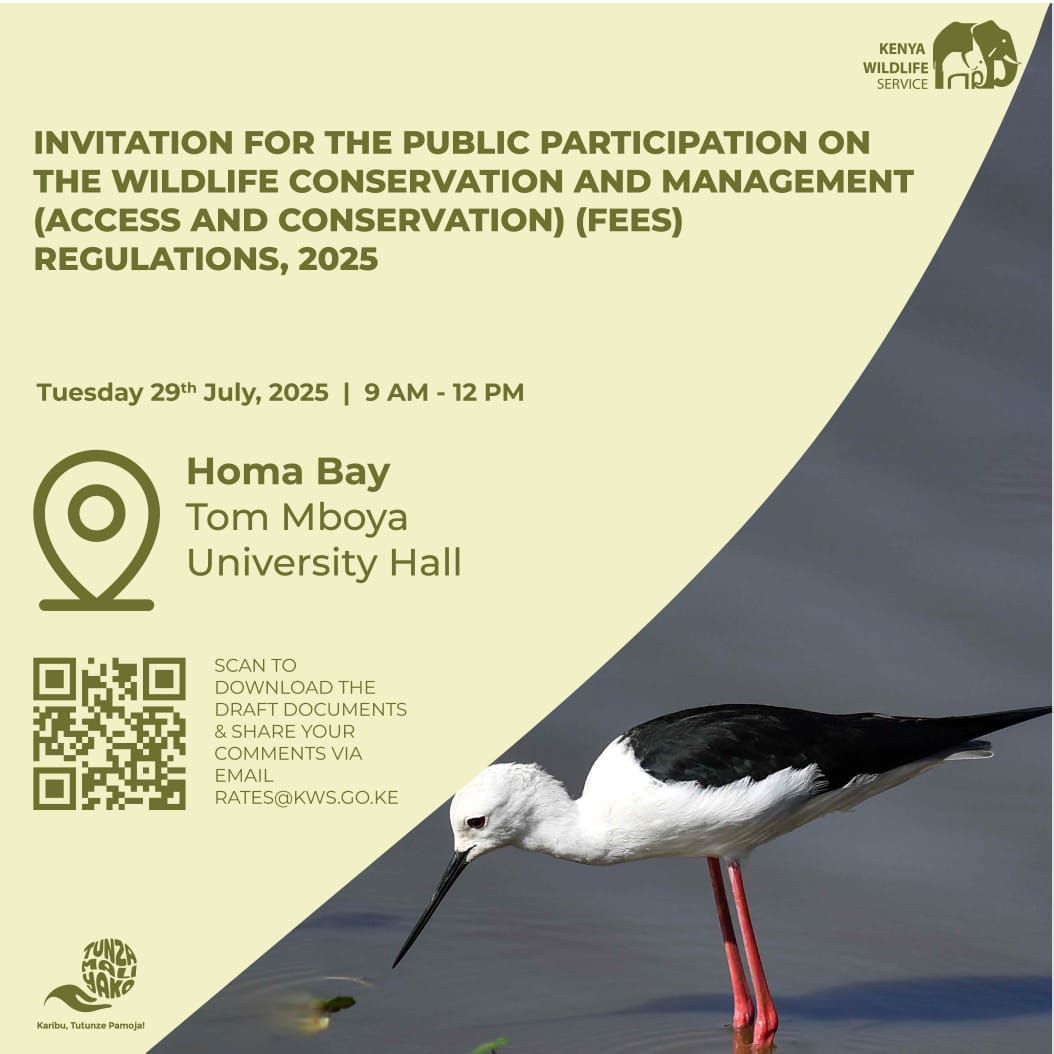 Rusinga Festival (@rusingafestival) on Twitter photo Happening now in Homa Bay: Public participation on <a href="/KWSKenya/">Kenya Wildlife Service</a>'s Wildlife Conservation and Management (Access and Conservation Fees) Regulations. Every voice matters! #RumaNationalPark Happening now in Homa Bay: Public participation on <a href="/KWSKenya/">Kenya Wildlife Service</a>'s Wildlife Conservation and Management (Access and Conservation Fees) Regulations. Every voice matters! #RumaNationalPark