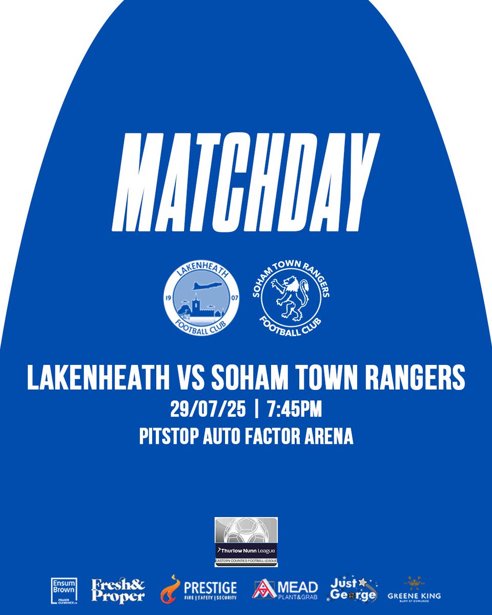 Soham Town Rangers FC (@sohamtownranger) on Twitter photo 𝐌𝐀𝐓𝐂𝐇𝐃𝐀𝐘
🆚 <a href="/Lakenheath_FC/">Lakenheath FC</a> 
📍 Pitstop Auto Factor Arena
⏰ 7:45PM
🏆 <a href="/ThurlowNunnL/">TNL</a> 
COME ON YOU GREENS! 🟢⚪️
#STRFC 𝐌𝐀𝐓𝐂𝐇𝐃𝐀𝐘
🆚 <a href="/Lakenheath_FC/">Lakenheath FC</a> 
📍 Pitstop Auto Factor Arena
⏰ 7:45PM
🏆 <a href="/ThurlowNunnL/">TNL</a> 
COME ON YOU GREENS! 🟢⚪️
#STRFC