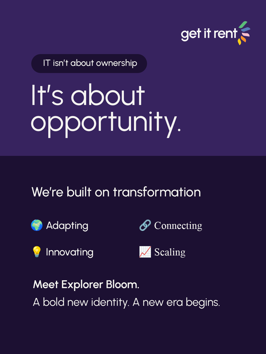 rent_get's tweet image. Change isn’t just inevitable—it’s essential.
The Explorer Bloom isn’t just a logo. It reflects our promise:
🔹 No ownership burdens
🔹 Scalable IT
🔹 Innovation with responsibility
Because IT should power your ambitions—not limit them.
#GetItRent #ExplorerBloom #SmarterIT