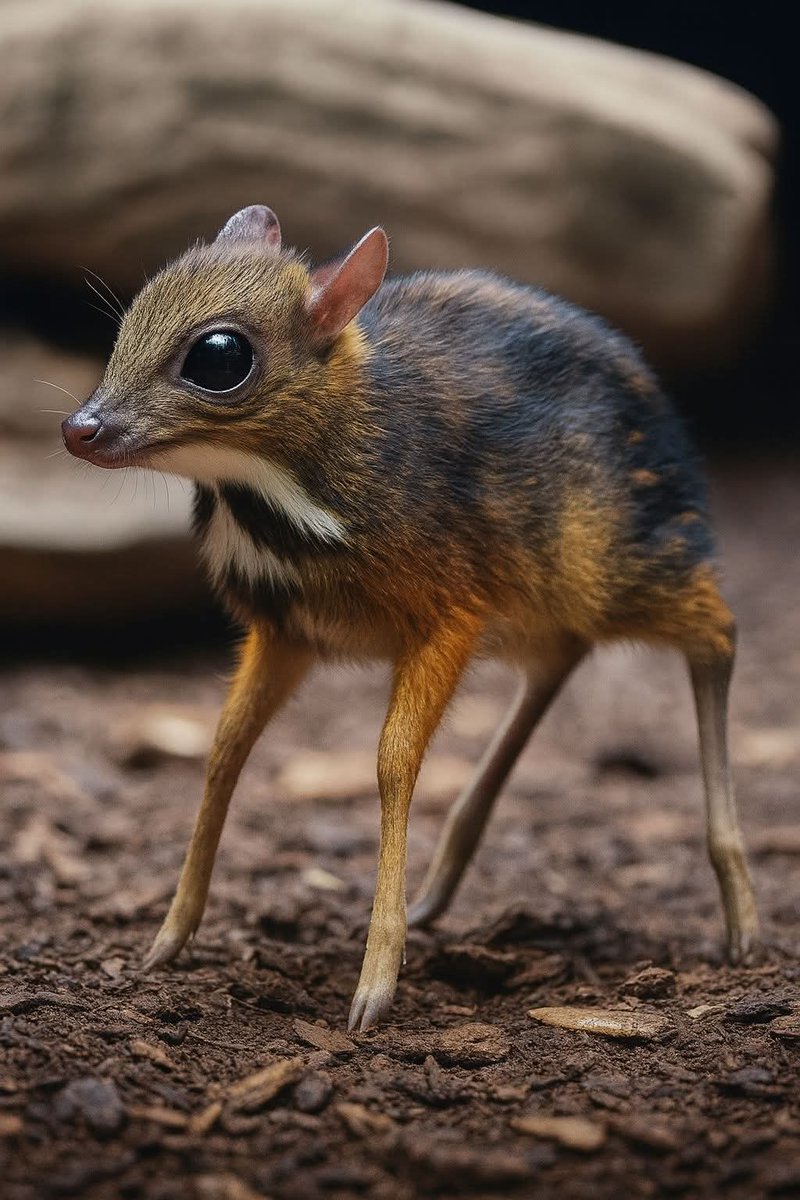 protbestfriend's tweet image. The World’s Tiniest Hoofbeats 🐾 Meet the Mouse-Deer
It looks like a fawn from a fantasy tale, but this tiny, trembling creature is very real.
Standing just 18 inches tall, the Mouse-Deer (also called the Lesser Malay Chevrotain) is the smallest hoofed mammal on Earth—so small,…