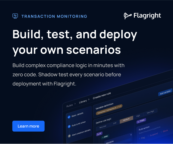 FintechNewsMy's tweet photo. Build, test, and deploy compliance scenarios no coding needed. Shadow test before going live with Flagright.

Explore how it works here: https://t.co/v0RM5SgrkP
#fintech #compliance #regtech #transactionmonitoring @FlagrightHQ https://t.co/PI1eMiO5Bz