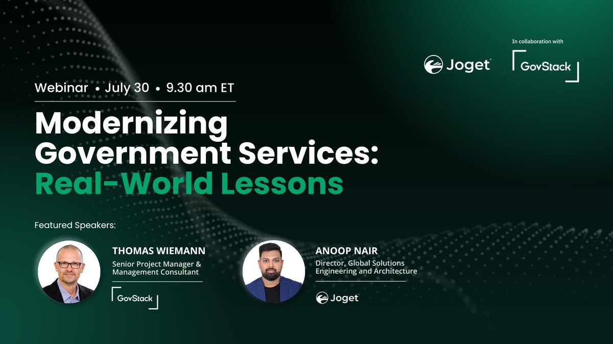 GovStack &amp; Joget are transforming government services—one building block at a time.

🔹 Explore DPI, real-world use cases &amp; lessons from the field.

Happening tomorrrow — don’t miss your chance to be part of it.

🔗 Register now: hubs.ly/Q03zfd1-0