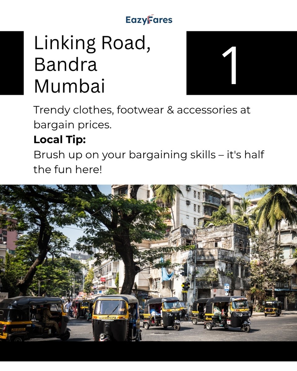 eazyfares's tweet photo. 🌆✨ Hidden treasures, unbeatable bargains & street vibes that never sleep!
#MumbaiMarkets #StreetShopping #LinkingRoad #FashionStreet #HillRoad #CrawfordMarket #MumbaiDiaries #IndianBazaar #ShopLocalIndia #MumbaiShopping #HiddenGemsMumbai #StreetStyleIndia #BudgetShopping https://t.co/QdilESwLRD