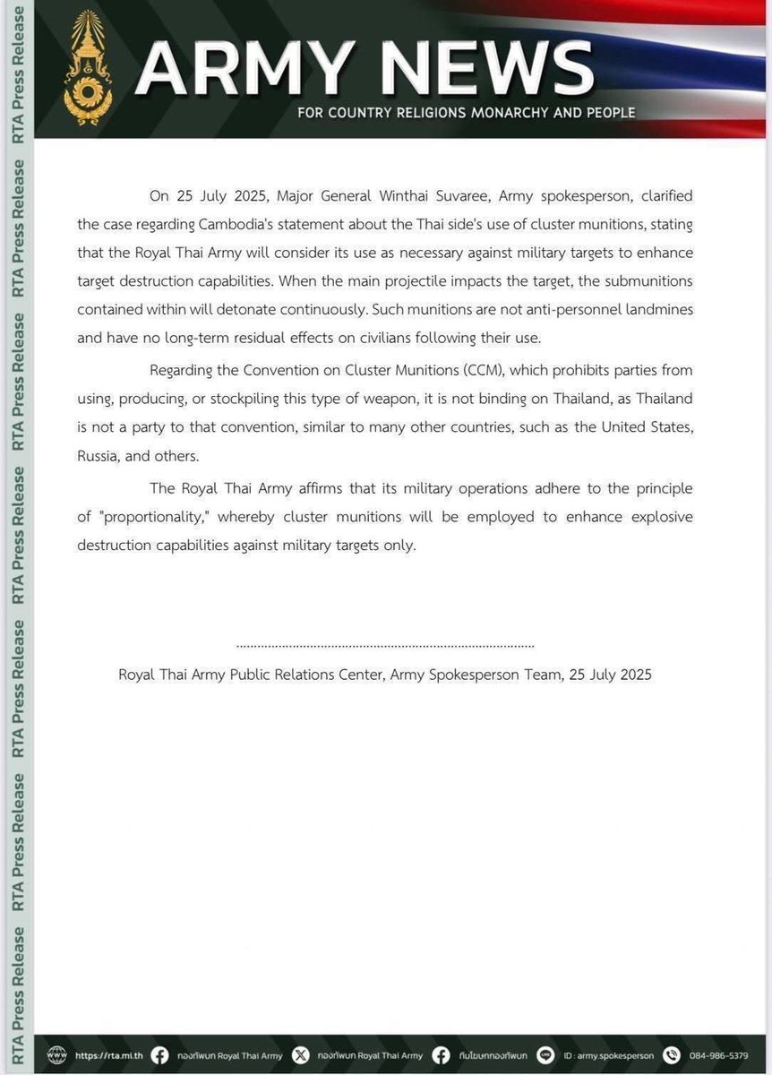 rachiii11_'s tweet photo. @NathanPSouthern Fyi, the Thai Royal Army already admitted to using cluster bombs. https://t.co/NOXMNzrM3d