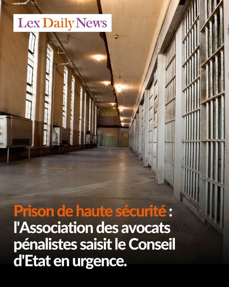 Lex Daily News (@lexdailynews) on Twitter photo 🚨NEWS : L’ <a href="/AssoADAP/">Association des Avocats Pénalistes</a> a saisi en urgence le <a href="/Conseil_Etat/">Conseil d'État</a> pour contester le décret du 8 juillet instituant les « quartiers de lutte contre la criminalité organisée », après le transfert des premiers narcotrafiquants jugés « les plus dangereux » à la prison de Vendin‑le‑Vieil. 🚨NEWS : L’ <a href="/AssoADAP/">Association des Avocats Pénalistes</a> a saisi en urgence le <a href="/Conseil_Etat/">Conseil d'État</a> pour contester le décret du 8 juillet instituant les « quartiers de lutte contre la criminalité organisée », après le transfert des premiers narcotrafiquants jugés « les plus dangereux » à la prison de Vendin‑le‑Vieil.
