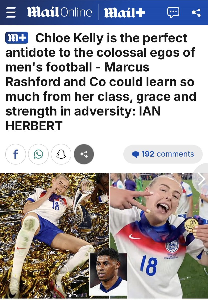 Isn't this the same Marcus Rashford who changed government policy to ensure that kids had access to free school meals in the school holidays?

SERIOUSLY Ian Herbet, PLEASE do better!

PS, By the way, I absolutely love Chloe Kelly &amp; even more so because she plays for my club! 🔴⚪️