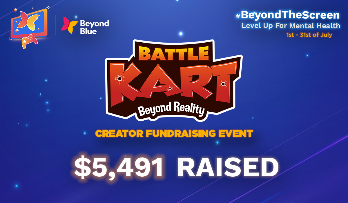 Beyond Blue (@beyondblue) on Twitter photo After a full day of racing on the <a href="/battlekart_melb/">Battlekart Melbourne</a> track, our racers (<a href="/Jackbuzza/">Buzza</a> <a href="/MungoTV/">Mungo</a> <a href="/CosyPeets/">Peets ๐</a> <a href="/Cutieno101/">Cutieno</a> <a href="/elysamelon/">Elysa ห เฃชโน๐ โ PAX AUS + TwitchCon US</a> <a href="/8bitElliott/">8BitElliott</a> <a href="/laceysomerville/">LACE</a>) raised a total of $5,491 to support the mental health of Australians.
Thanks to <a href="/REKTgn/">REKT</a> for an amazing production! ๐ After a full day of racing on the <a href="/battlekart_melb/">Battlekart Melbourne</a> track, our racers (<a href="/Jackbuzza/">Buzza</a> <a href="/MungoTV/">Mungo</a> <a href="/CosyPeets/">Peets ๐</a> <a href="/Cutieno101/">Cutieno</a> <a href="/elysamelon/">Elysa ห เฃชโน๐ โ PAX AUS + TwitchCon US</a> <a href="/8bitElliott/">8BitElliott</a> <a href="/laceysomerville/">LACE</a>) raised a total of $5,491 to support the mental health of Australians.
Thanks to <a href="/REKTgn/">REKT</a> for an amazing production! ๐