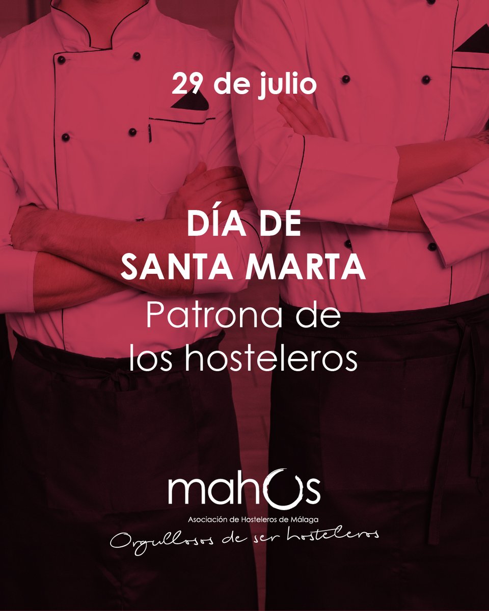 Hoy celebramos el Día de #SantaMarta, patrona de los #hosteleros. 🎉🎉 Una ocasión para rendir homenaje a todos los profesionales que hacen grande este sector: el que genera empleo, riqueza y, sobre todo, momentos inolvidables.

¡Felicidades, compañeras y compañeros! 😊