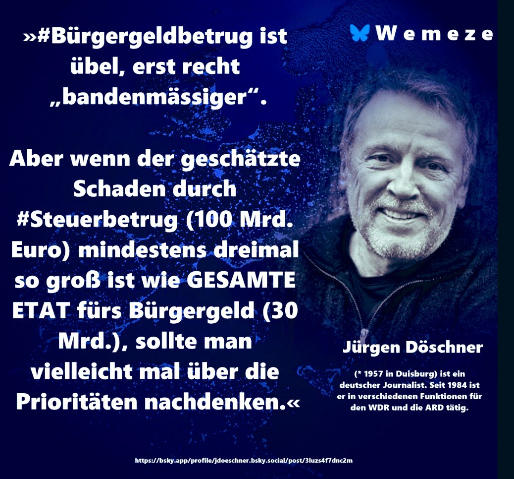 Bürgergeldbetrug: 500 € zu viel kassiert – Hausdurchsuchung, Handschellen, Schlagzeilen.
Steuerbetrug: 5 Mio. hinterzogen – Einladung zum Golfen mit dem Finanzminister.“