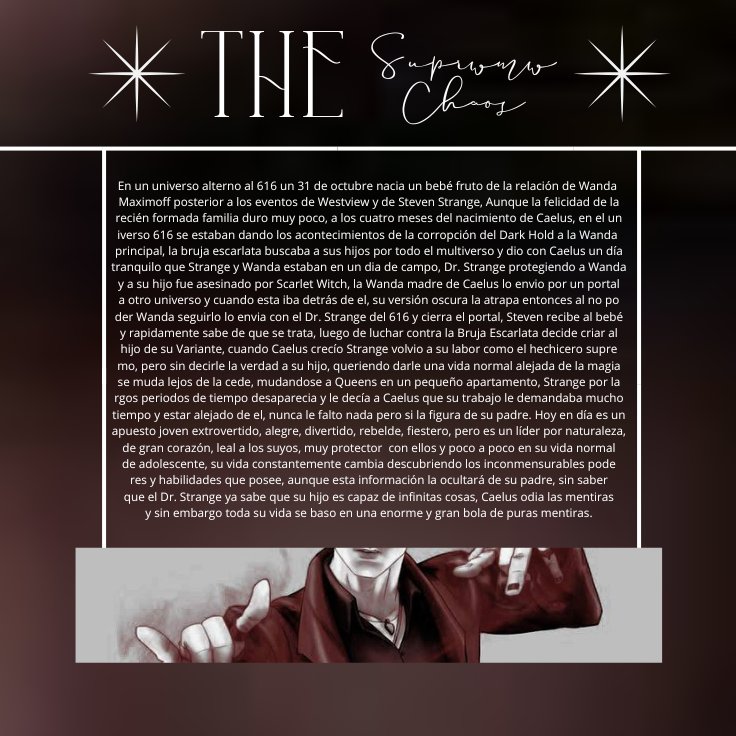 CHAOTXXXC_'s tweet image. ◜    ✧

                    𝐒𝐓𝐑𝐀𝐍𝐆𝐄  -  𝐌𝐀𝐗𝐈𝐌𝐎𝐅𝐅.
             ⸻ #𝐌𝐀𝐑𝐕𝐄𝐋𝐑𝐏/#𝐃𝐂𝐔𝐑𝐏 ⸻
                    ❚❚❚   𝐍o  𝐂anon  𝐂haracter.
                    ⧼⧼⨾ He / el - 𝐁isexual - 𝐓𝐰𝐢𝐧.
                         𝐘𝐎𝐔𝐍𝐆 𝐀𝐕𝐄𝐍𝐆𝐄𝐑.