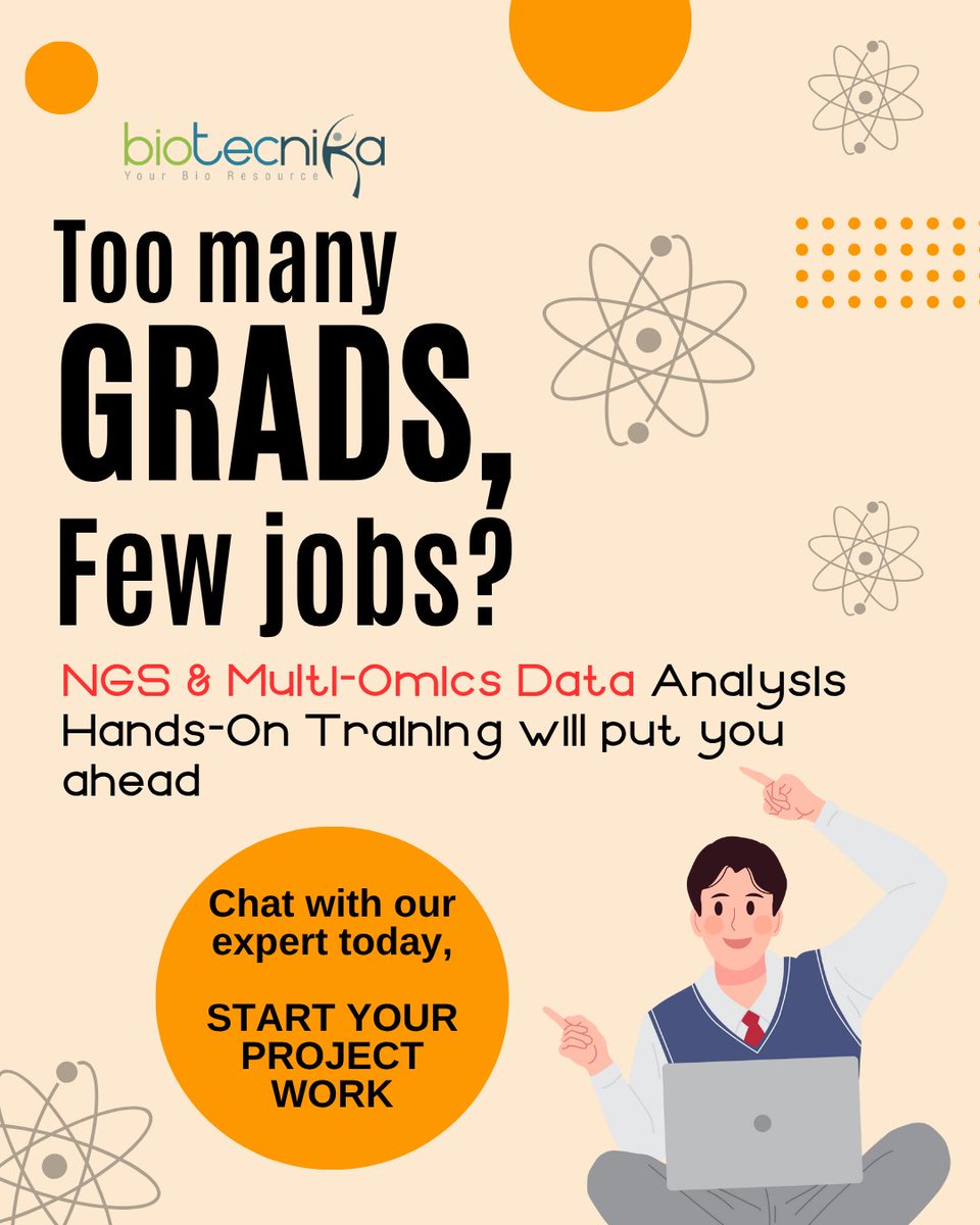 biotecnika's tweet image. 😩 Few jobs? Feeling the pinch?
🫵 You can GET AHEAD with NGS & Multi-Omics Data Analysis Hands-on Training!
📌 Register Now ➤ btnk.org/NGS-Project-Tr…
💬 Chat & Start Your Project Work: btnk.org/Contact-NGS-Ex…
#NGSInternship #BioinformaticsTraining #OmicsCareers