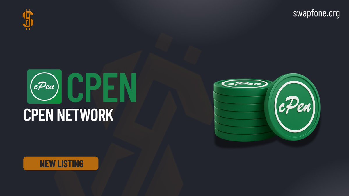 📢NEW LISTING ALERT

Swapfone will officially list $CPEN on its exchange!

Users can start trading $CPEN / $USDS  pair at 08:00 UTC on July 29.

Our ecosystem keeps growing — and to celebrate, we're giving away 1M $CPEN to 10 users who comment how long the $CPEN community was