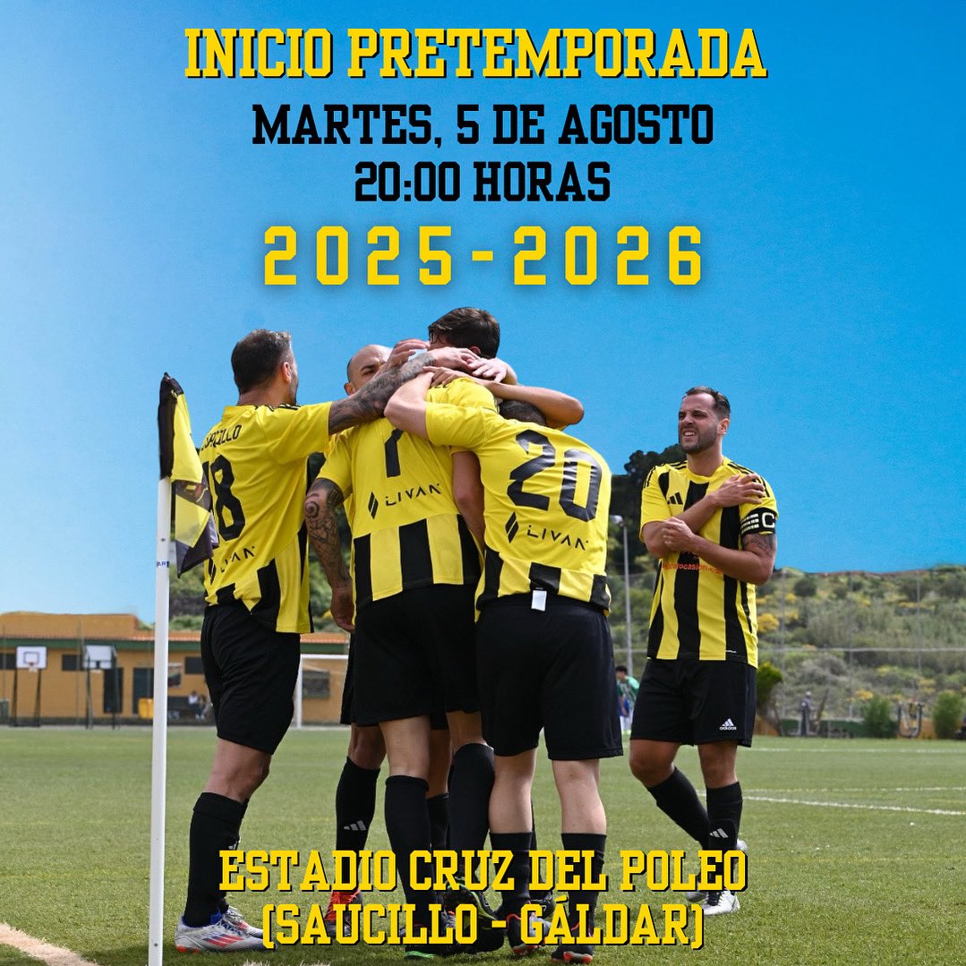 CD Saucillo (@cd_saucillo) on Twitter photo 🟡⚫ ¡Ya estamos de vuelta! ⚫🟡
El CD Saucillo arranca su pretemporada para la temporada 2025 - 2026 el martes 5 de agosto.
📍 Estadio Cruz del Poleo
⏰ 20:00 horas
¡Te esperamos aurinegro!
💛 No solo un club, una familia 🖤 🟡⚫ ¡Ya estamos de vuelta! ⚫🟡
El CD Saucillo arranca su pretemporada para la temporada 2025 - 2026 el martes 5 de agosto.
📍 Estadio Cruz del Poleo
⏰ 20:00 horas
¡Te esperamos aurinegro!
💛 No solo un club, una familia 🖤