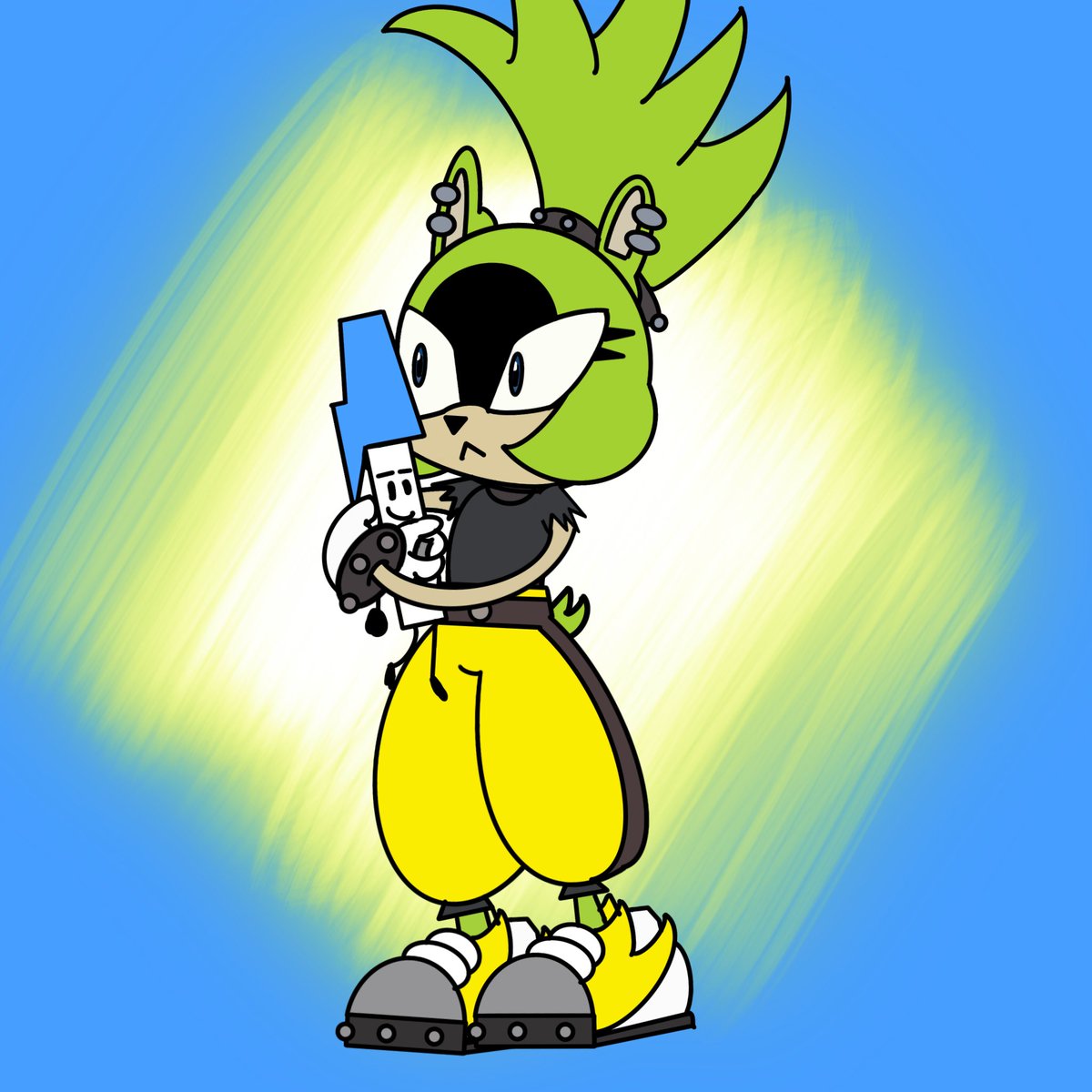 Surge The Tenrec hugging her Pen plush (BFDI x STH) #bfdi #tpot #surgethetenrec #SonicTheHedgehog #IDWSonic #tpotpen #fanart #crossover