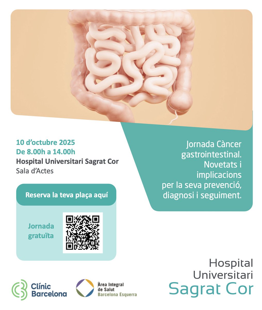 Francesc Balaguer (@frankbalaguer) on Twitter photo 🚨 Nova jornada #AISBE Grup Digestiu 2025
📅 10 octubre 2025 8:00-14:00h
🏥 Hospital Sagrat Cor <a href="/SagratCorHU/">Hospital Universitari Sagrat Cor</a>
👉 Actualizació en diagnòstic i prevenció de les neoplàsies gastrointestinals.
No t'ho perdis! Inscripció oberta!
<a href="/gasclinicbcn/">Servei Gastroenterologia Hospital Clínic Barcelona</a> <a href="/hospitalclinic/">Hospital Clínic</a> 🚨 Nova jornada #AISBE Grup Digestiu 2025
📅 10 octubre 2025 8:00-14:00h
🏥 Hospital Sagrat Cor <a href="/SagratCorHU/">Hospital Universitari Sagrat Cor</a>
👉 Actualizació en diagnòstic i prevenció de les neoplàsies gastrointestinals.
No t'ho perdis! Inscripció oberta!
<a href="/gasclinicbcn/">Servei Gastroenterologia Hospital Clínic Barcelona</a> <a href="/hospitalclinic/">Hospital Clínic</a>