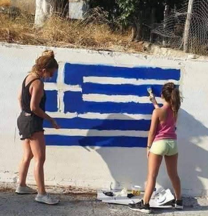 Ούτε παλαιστινιακή ούτε κουρδική,  στην Ελλάδα μόνο γαλανόλευκη 🇬🇷