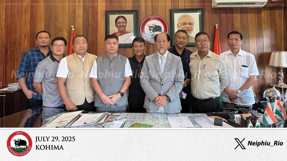 Neiphiu Rio (@neiphiu_rio) on Twitter photo Met and interacted with the <a href="/NagalandNFA/">Nagaland Football Association (NFA)</a>, Kohima District Football Association, and the organisers of the upcoming 24th Edition of Dr. T Ao Trophy (Inter-District Football Championship). I wish them a successful tournament and extend my best wishes to the players and officials. Met and interacted with the <a href="/NagalandNFA/">Nagaland Football Association (NFA)</a>, Kohima District Football Association, and the organisers of the upcoming 24th Edition of Dr. T Ao Trophy (Inter-District Football Championship). I wish them a successful tournament and extend my best wishes to the players and officials.
