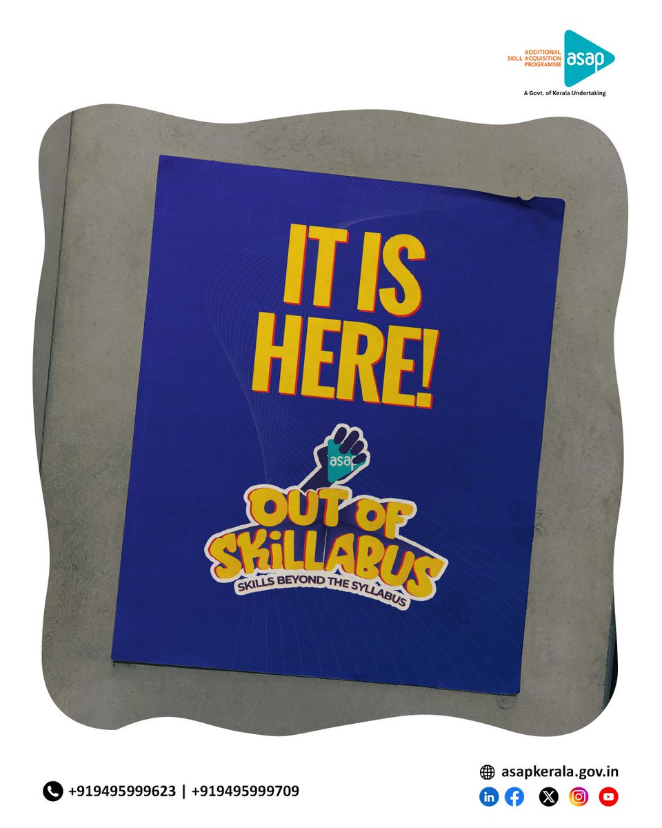 asap_kerala's tweet photo. Presenting before you: Out of Skillabus
A movement by ASAP Kerala to equip youth with real-world skills beyond the syllabus!

Stay tuned to @asap_kerala for more details!

#OutOfSkillabus #skillsbeyondthesyllabus #lifeskills #careerskills #futureskills #learnwithASAP #ASAPKerala https://t.co/5qzOOvsrKZ