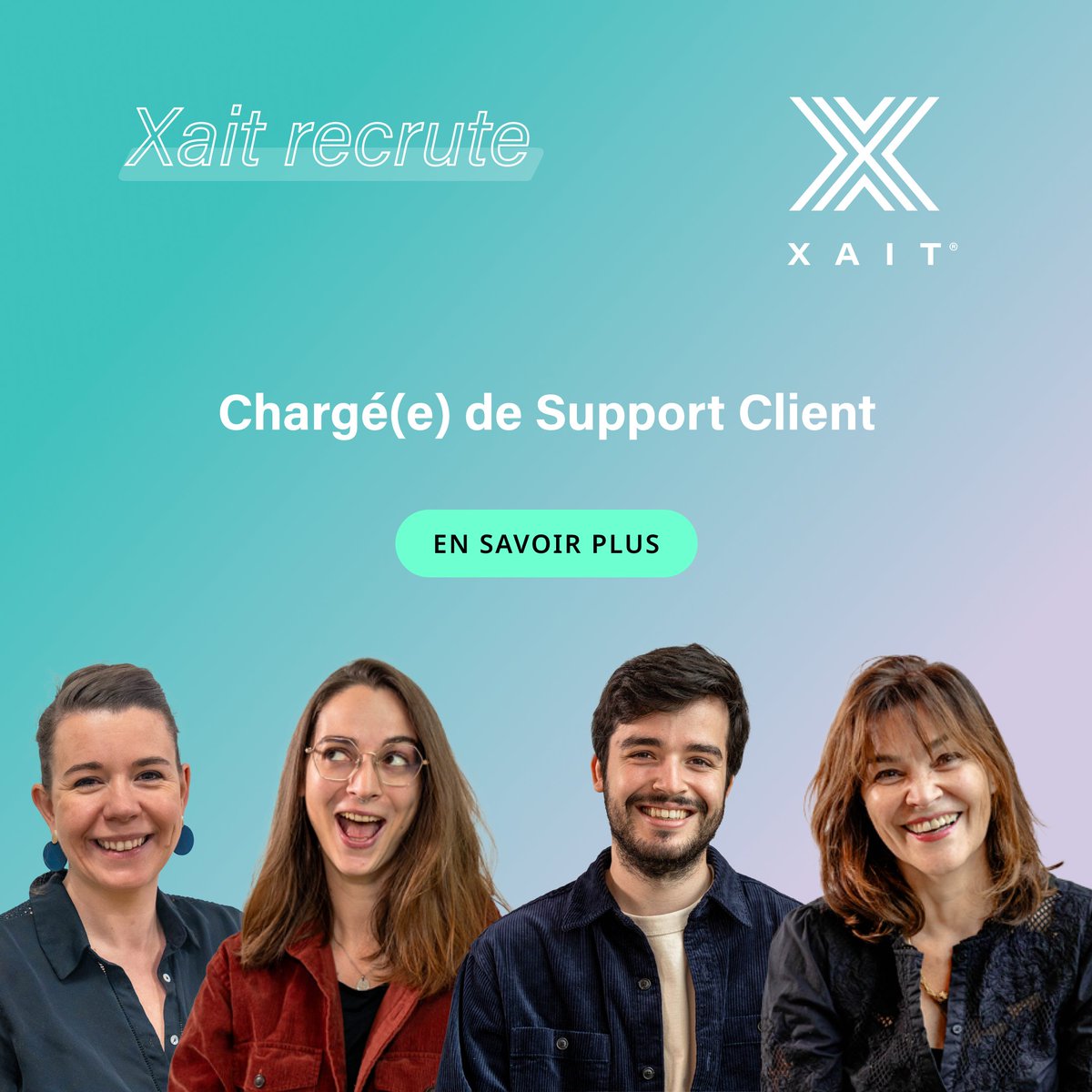Xait_France's tweet photo. 🔍 Nous recrutons chez Xait : Chargé(e) de Support Client

Vous êtes passionné(e) par l’innovation et le digital ? Vous souhaitez intégrer une équipe dynamique et bienveillante ?

Nous recherchons un(e) Chargé(e) de Support Client.

Pour en savoir plus. https://t.co/Ne1X1jYREj https://t.co/sPhhX4OyqN