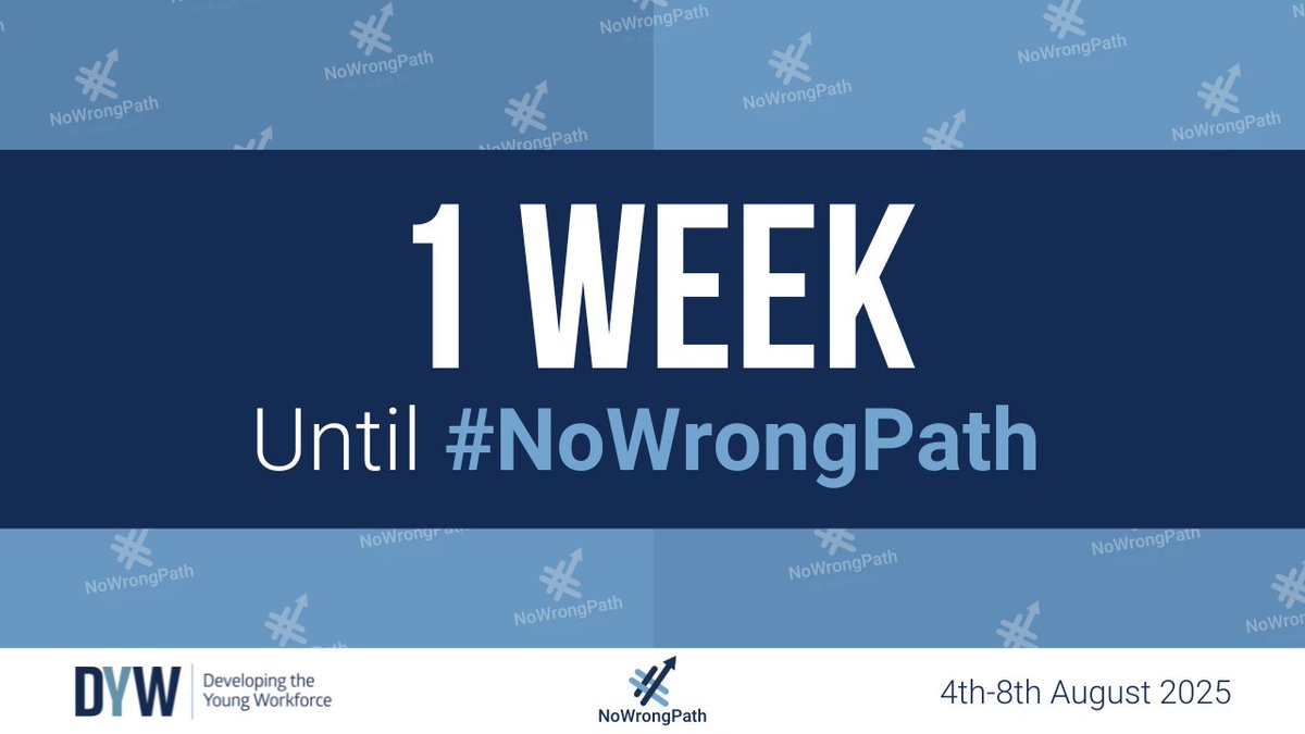 One week until young people in Scotland receive their results, and LESS THAN a week until #NoWrongPath kicks off!

We hope you are excited to celebrate your achievements and inspire young people. DYW look forward to reading your stories!

Get involved: dyw.scot/no-wrong-path