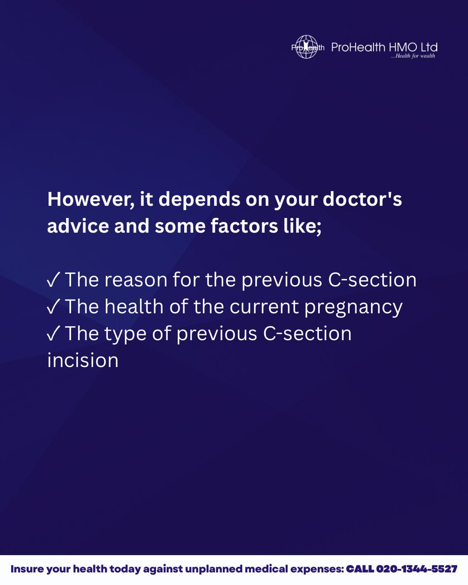 ProHealthHMO's tweet image. Did you know that having a C-section doesn&apos;t mean you can&apos;t have a vaginal birth in future pregnancies? 

Consult your doctor to discuss the safety of VBAC (Vaginal Birth After Cesarean) for you! 

#VBAC #VaginalBirthAfterCesarean #WomenHealth #NigerianHealthCare