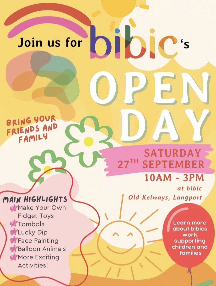 👉 Looking for a fun, family-friendly day out and a chance to learn about an amazing charity? 

<a href="/bibic_charity/">bibic</a> is hosting an Open Day on 27th Sept, packed with activities and a chance to explore the vital support they offer to children &amp; young people. 

Don’t miss it! Find out
