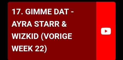 dxrebi75's tweet image. Gimme Dat by @ayrastarr & @wizkidayo has now spent over 7 weeks on FunX Netherlands X-chart Top 40 singles at #10(+5).
Ayra Starr & Wizkid's "Gimme Dat" spends its 2nd week on Suriname's Nationale Top 40 at #17 (+5)⬆️⬆️