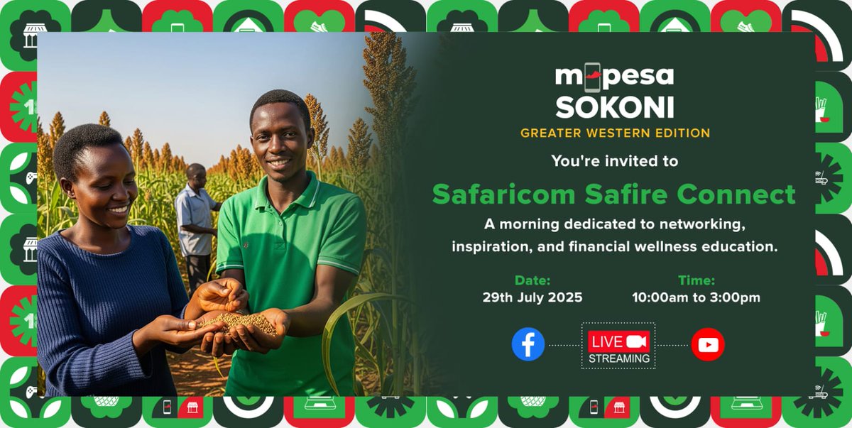 KIGEN-🇰🇪HSC (@mc_danny_ke) on Twitter photo The MPESA Sokoni Festival is live — making its way into the greater Western region!
Join the Safire Connect session focused on financial wellness and digital skills for entrepreneurship
Watch LIVE now: youtube.com/live/n6KU3fz-h…
#SafaricomSafireConnect #MPESASokoni
<a href="/SafaricomPLC/">Safaricom PLC</a> The MPESA Sokoni Festival is live — making its way into the greater Western region!
Join the Safire Connect session focused on financial wellness and digital skills for entrepreneurship
Watch LIVE now: youtube.com/live/n6KU3fz-h…
#SafaricomSafireConnect #MPESASokoni
<a href="/SafaricomPLC/">Safaricom PLC</a>